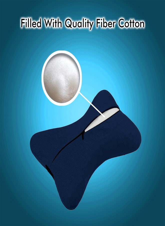 GREELI Car Neck Rest Pillow for Head Rest Super Soft Fiber Neck Support for Car Seat, Office Chair, Car Pillows and Cushions for Head & Neck Support in Travel (Navy Blue) - Image 2